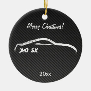 Ornement En Céramique Silhouette de blanc de Nissan 240SX