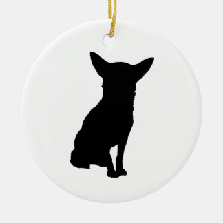 ORNEMENT EN CÉRAMIQUE SILHOUETTE NOIR CHIHUAHUA