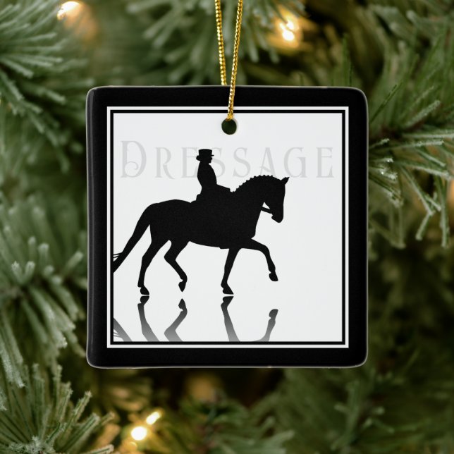 Ornement En Céramique Silhouette personnalisée Cheval de ressaut Noël (Arbre)