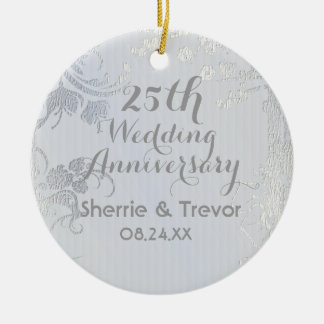 Ornement En Céramique Silver Glimmer 25e anniversaire