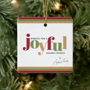 Ornement En Céramique Simple Festif Joyeux Noël