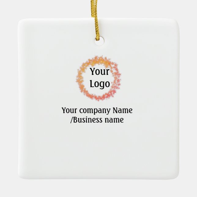 Ornement En Céramique simple minimum ajouter votre logo or site web soci (Devant)