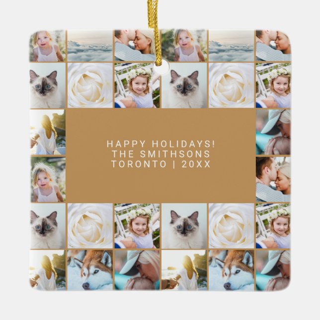 Ornement En Céramique Simple Photo Collage de photos personnalisé Camel  (Devant)