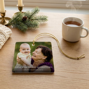 Ornement En Céramique Simple Photo Premier Noël en tant que Grand-Mère