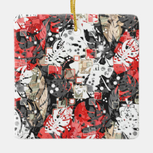 Ornement En Céramique Simples jungle tropicale exotique monstres feuille