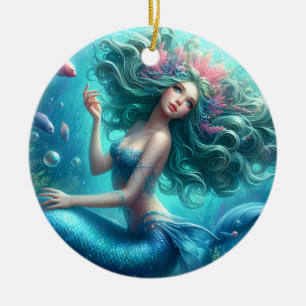 Ornement en céramique - Sirène sous la mer