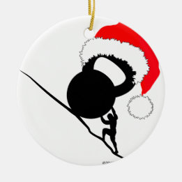 Ornement En Céramique Sisyphus Kettlebell Joyeux Noël