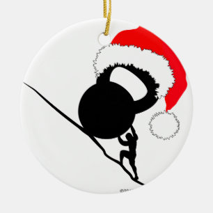 Ornement En Céramique Sisyphus Kettlebell Joyeux Noël
