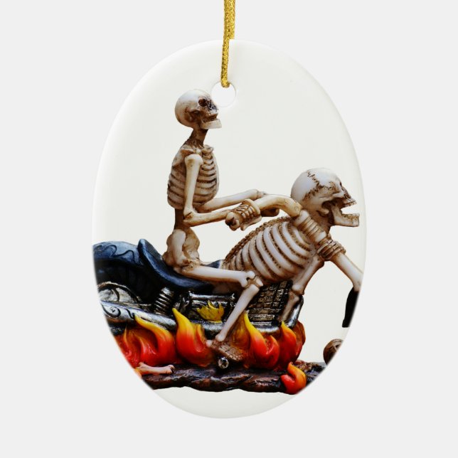 Ornement En Céramique Skeleton Rider (Devant)