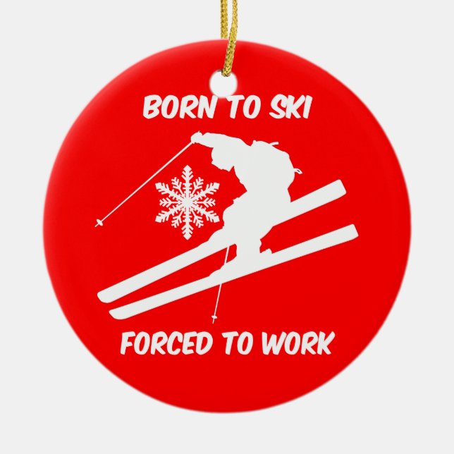 Ornement En Céramique ski (Devant)