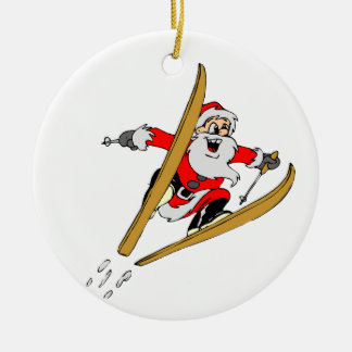 Ornement En Céramique Ski le père noël