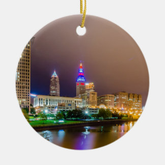 Ornement En Céramique skyline de la ville de cleveland ohio