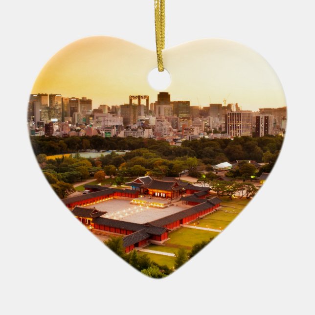 Ornement En Céramique Skyline Séoul Corée du Sud (Devant)