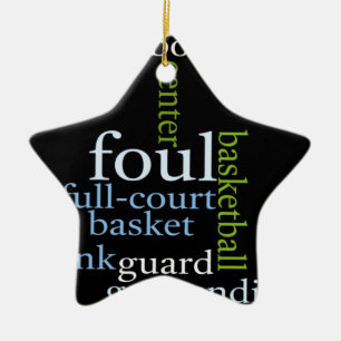 Ornement En Céramique Slam Dunk de Mots: Jeu de Basket-ball des Champion