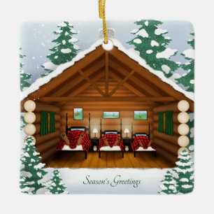 Ornement En Céramique Sleeping Bear Famille Cabine Woodland Personnalisé