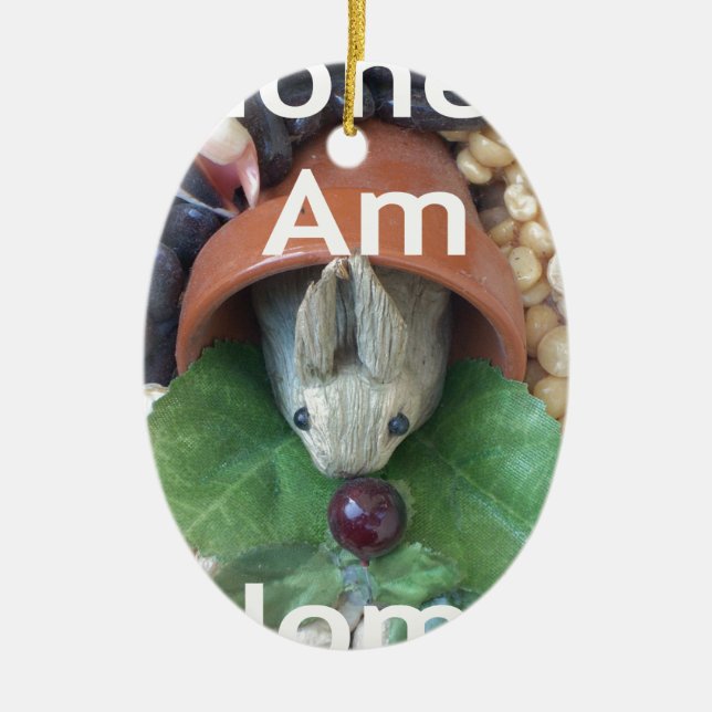 Ornement En Céramique Snacking de lapin mignon (Devant)