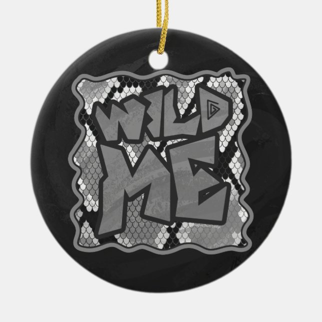 Ornement En Céramique Snake Yellow et Gold Print (Devant)