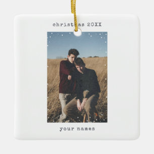 Ornement En Céramique Snowfall photo minimaliste de machine à écrire Bru