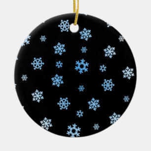 Ornement En Céramique Snowflakes (bleu et blanc)