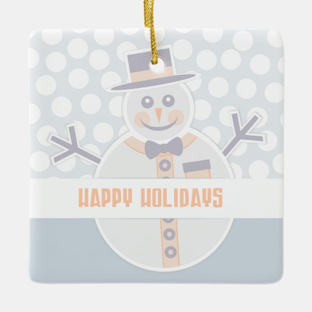 Ornement En Céramique Snowman (Devant)