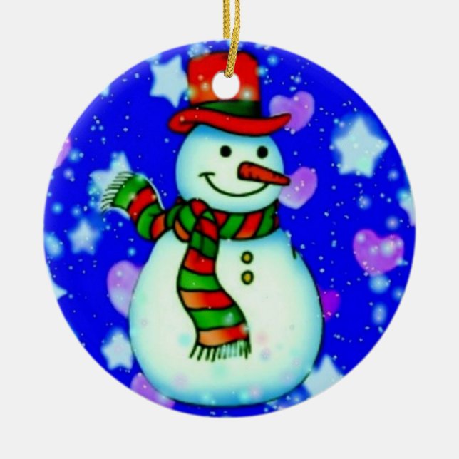 Ornement En Céramique Snowman (Devant)