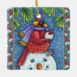 ORNEMENT EN CÉRAMIQUE SNOWMAN BODYGUARD, CHRISTMAS CARDINAL REDBIRD<br><div class="desc">ARMÉE DE BALLES À NEIGE. ORNEMENT CARDINAL HUMOUR. (À l'arrière "MERRY CHRISTMAS") *Personnaliser ... Rechercher les éléments correspondants Susan Brack Designs</div>