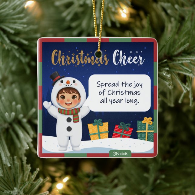 Ornement En Céramique Snowman Christmas Ornament (Arbre)