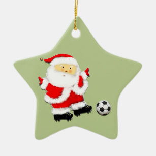 Ornement En Céramique Soccer Noël Keepsaké
