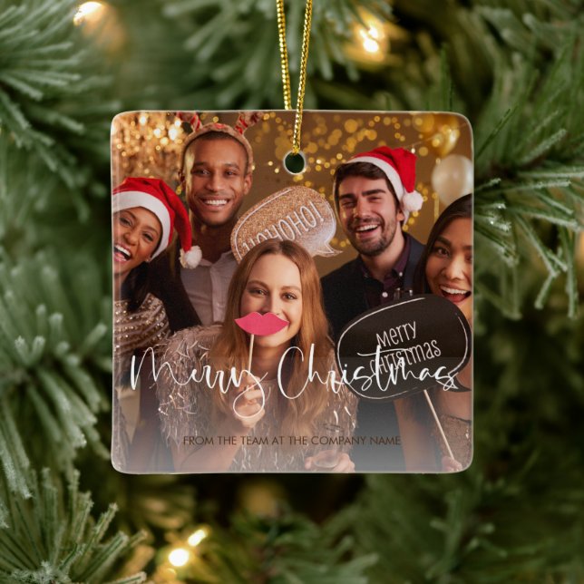 Ornement En Céramique Société QR Code Photo Joyeux cadeau de Noël Givawa (Arbre)