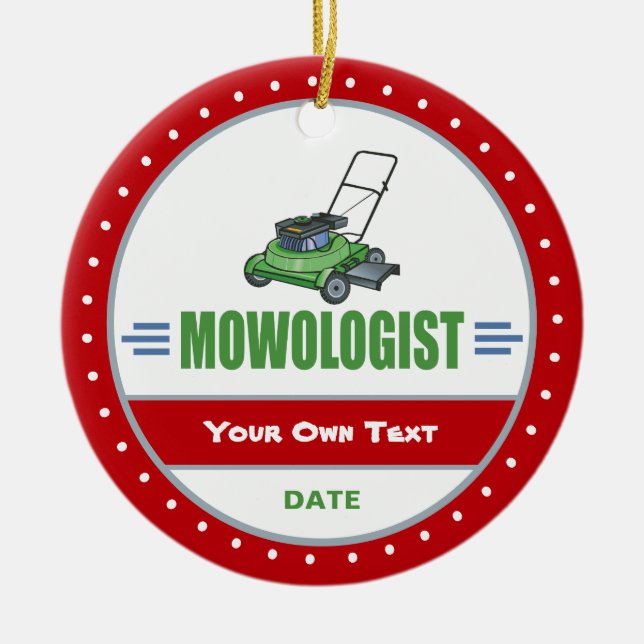 Ornement En Céramique Soins amusants de pelouse en herbe (Devant)