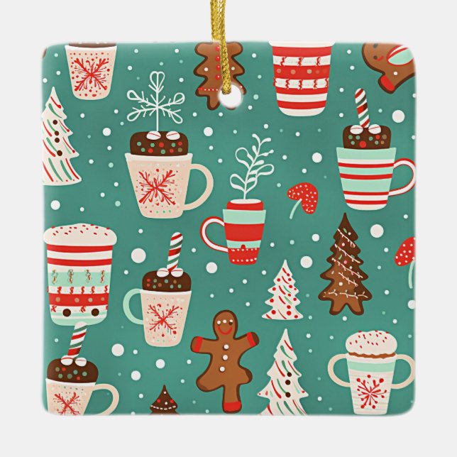 Ornement En Céramique Soins de Noël pour les enfants (Devant)