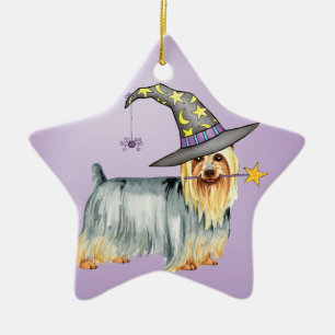 Ornement En Céramique Sorcière Silky Terrier