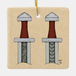 Ornement En Céramique Soudage Motif de l'épée viking