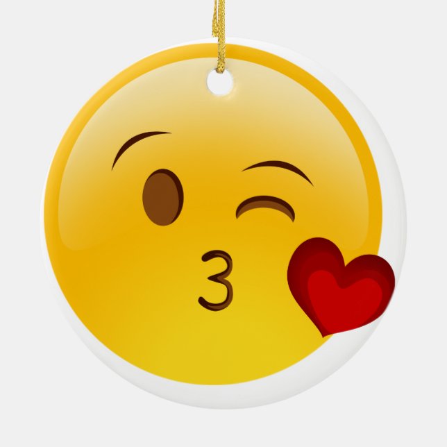 Ornement En Céramique Soufflez Noël en céramique double face d'emoji de (Dos)