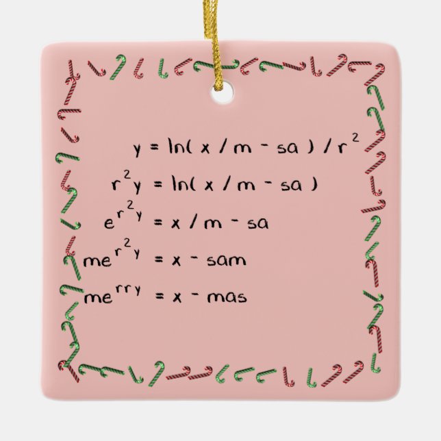 Ornement En Céramique Souhait de Noël de mathématiques (Devant)