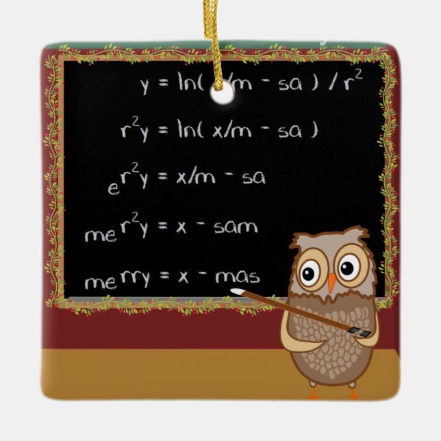 Ornement En Céramique Souhait de Noël de mathématiques (Devant)
