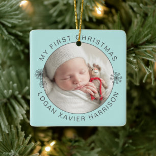 Ornement En Céramique Souvenir de bébé pour son premier Noël