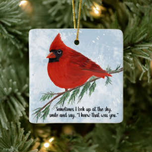 Ornement En Céramique Souvenir du Cardinal Holiday