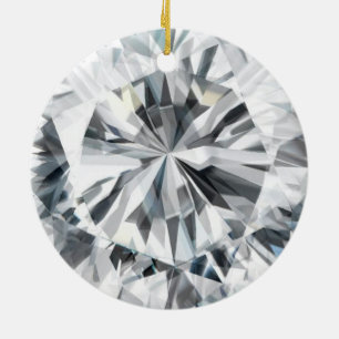 Ornement En Céramique Sparkling Diamond texture Avril Birthstone