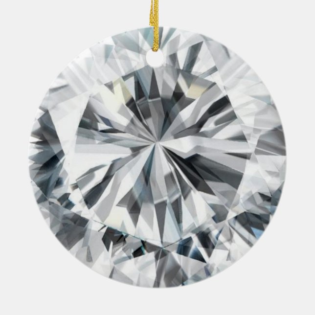 Ornement En Céramique Sparkling Diamond texture Avril Birthstone (Dos)