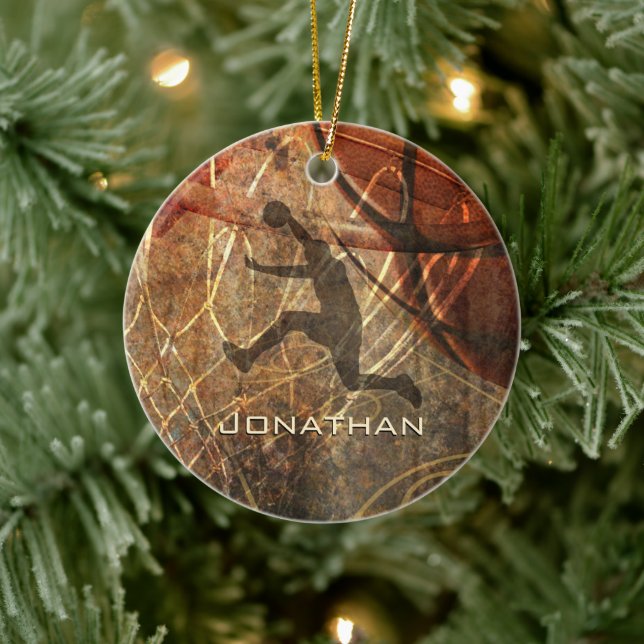 Ornement En Céramique sport de basket-ball des garçons (Arbre)