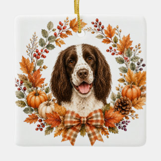 Ornement En Céramique Springer Spaniel Automne