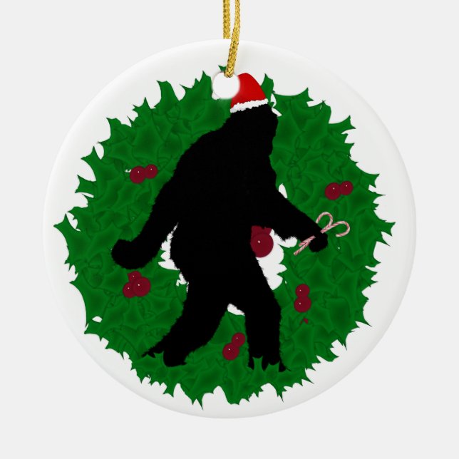 Ornement En Céramique Squatchine de Noël' (Devant)
