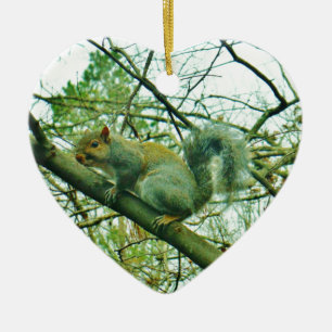 Ornement En Céramique Squirl dans du fumier bleu light