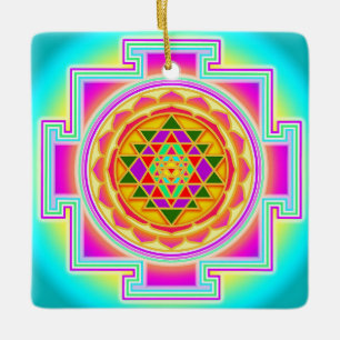 Ornement En Céramique Sri Yantra