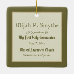 Ornement En Céramique St. Tarcisius recevant l'Eucharistie (BL 02)