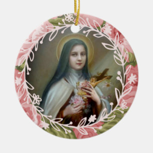 Ornement En Céramique St Therese du crucifix infantile de roses de Jésu
