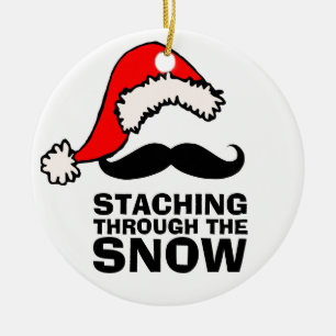 Ornement En Céramique Staching par l'ornement de moustache de Père Noë