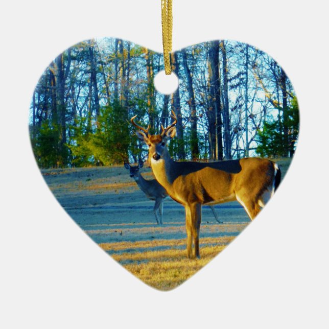 Ornement En Céramique Stade / Buck Deer, Ciel bleu clair (Devant)