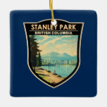 Ornement En Céramique Stanley Park Vancouver Canada Travel Art Vintage<br><div class="desc">Stanley Park dans un style vectoriel. Premier parc de Vancouver,  avec ses jardins toujours florissants,  ses zones côtières immaculées et ses quelques 500 000 cèdres,  sapins et pruches.</div>